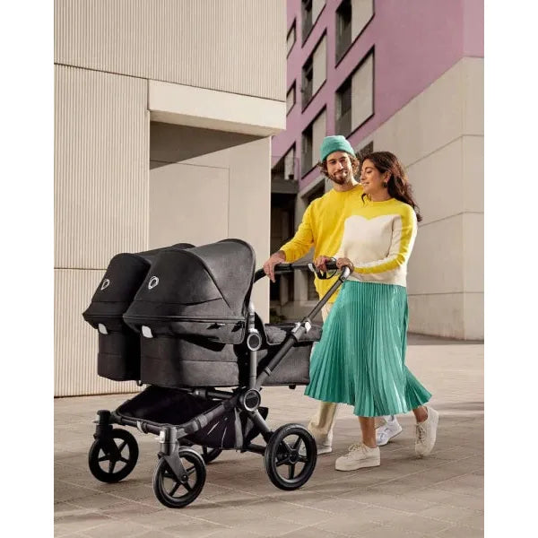 Bugaboo Donkey 5 Twin Gestell (Schwarz) / Stoff (Mitternachtsschwarz) / Dach (Mitternachtsschwarz)