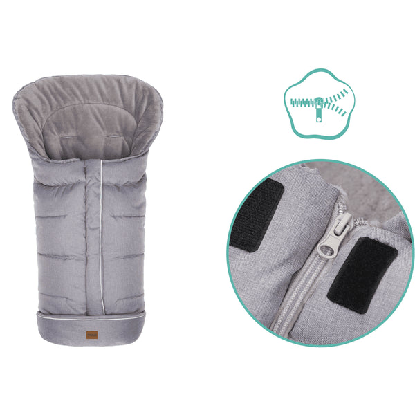 Fußsack K2 Soft Pongee Hellgrau Melange