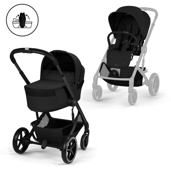 Cybex Balios S Lux mit Fold Cot Set Moon Black
