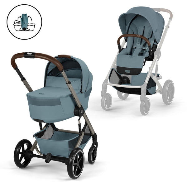 Cybex Balios S Lux mit Fold Cot Set Stormy Blue