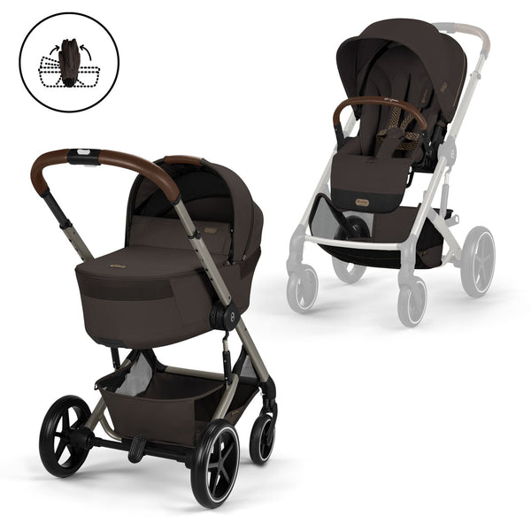 Cybex Balios S Lux mit Fold Cot Set Chocolate Brown