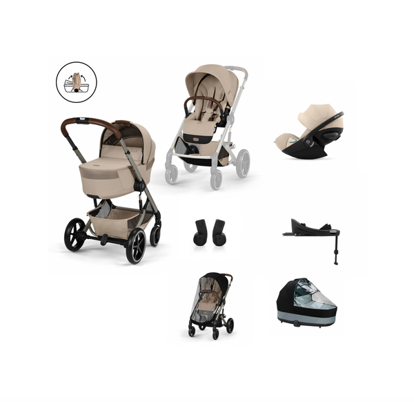 Cybex Balios S Lux mit Fold Cot 6in1 Set Almond Beige