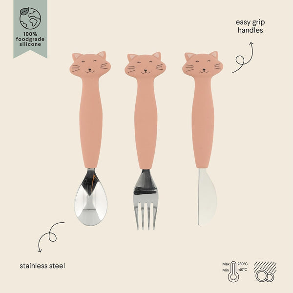 Trixie Silikon-Besteck-Set, 3er-Pack - Frau Katze