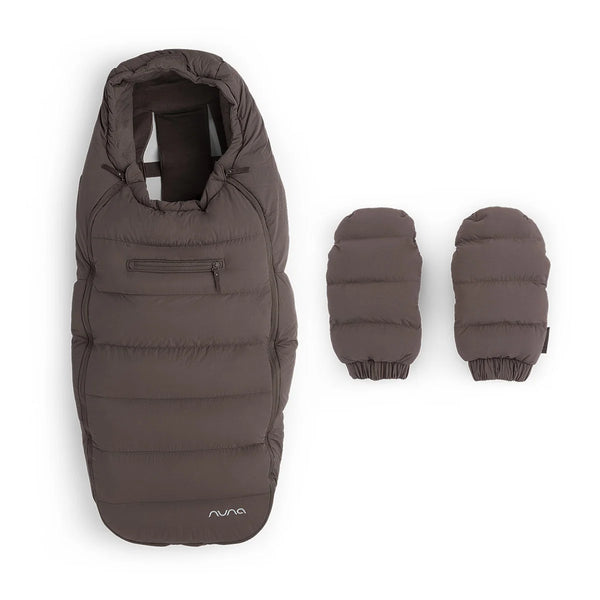 Nuna Winter-Zubehör aus Merinowolle (Fußsack & Handschuhe) Chestnut